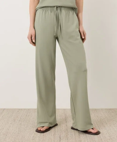 Pact Luxe Essential Wide Leg Pant Made With Organic Cotton In Green