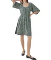 Pact Luxe Jersey Flutter Sleeve Dress In Garden In Multi