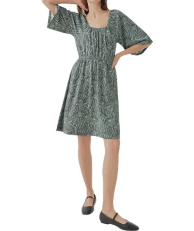 Pact Luxe Jersey Flutter Sleeve Dress In Garden In Multi