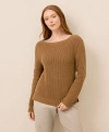 Pact Luxe Knit Boatneck Sweater In Brown