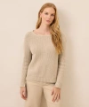 Pact Luxe Knit Boatneck Sweater In Neutral
