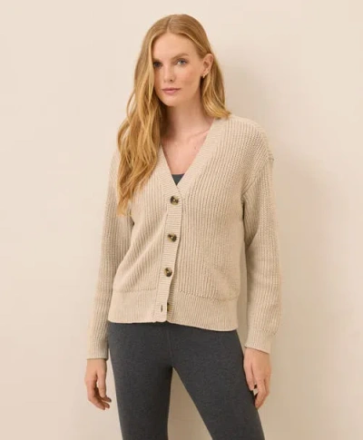 Pact Luxe Knit Cropped Cardigan In Neutral