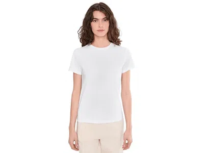 Pact Luxe Signature Crew Neck T-shirts In White