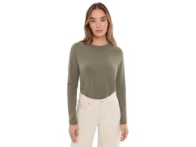 Pact Luxe Signature Long Sleeve T-shirts Women's Clothing Dusted Green: Sm, Cotton/elastane