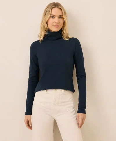 Pact Luxe Stretch Jersey Slim Turtleneck In Blue