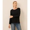 Pact Luxe Stretch Jersey Swing Long Sleeve Tee In Black
