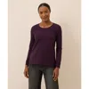 Pact Luxe Stretch Jersey Swing Long Sleeve Tee In Purple