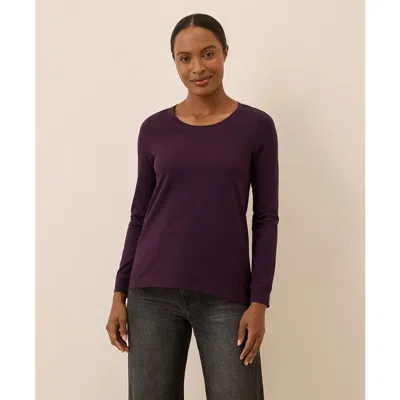 Pact Luxe Stretch Jersey Swing Long Sleeve Tee In Purple