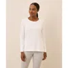 Pact Luxe Stretch Jersey Swing Long Sleeve Tee In White