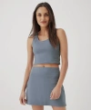 Pact On The Go-to Crop Tank Made With Organic Cotton In Blue Dusk