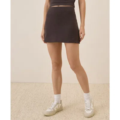 Pact On The Go-to Pocket Skort Made With Organic Cotton In Chocolate Heather