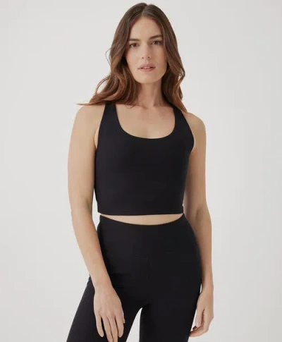 Pact On The Go-to Rib Crop Tank Made With Organic Cotton In Black