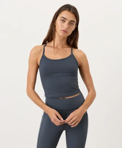 Pact On The Go-to Shelf Bra Tank Made With Organic Cotton In Blue