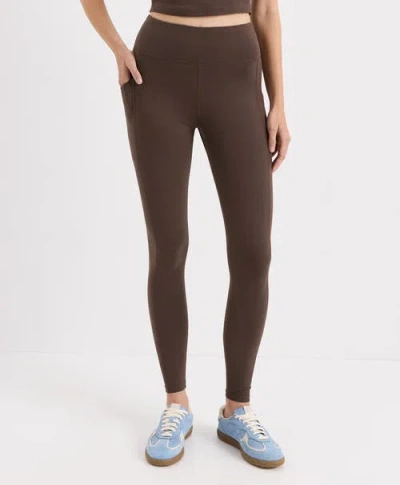 Pact On The Go-to Pocket Legging Made With Organic Cotton In Brown