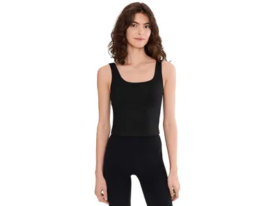 Pact On The Go-to Square Neck Tank Top In Black