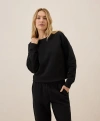 Pact Organic Brushed Fleece Crew Sweatshirt In Black