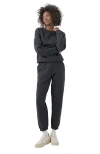 Pact Organic Brushed Fleece Crew Sweatshirt In Blue