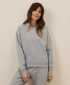 Pact Organic Brushed Fleece Crew Sweatshirt In Heather Grey