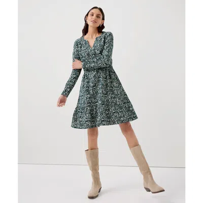 Pact Organic Cafe Crepe Tiered Dress In Celestial Prairie Floral