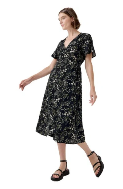 Pact Organic Cafe Crepe Wrap Dress