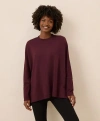 Pact Organic Cotton Airplane Long Sleeve Poncho In Burgundy