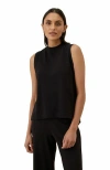 Pact Organic Cotton Airplane Mock Neck Shell In Black