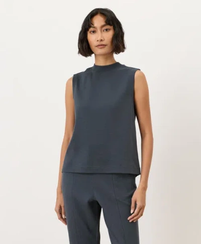 Pact Organic Cotton Airplane Mock Neck Shell In Blue