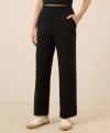 Pact Organic Cotton Airplane Pintuck Wide Leg Pant In Black