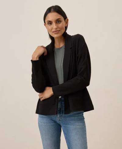 Pact Organic Cotton Airplane Relaxed Blazer In Black