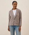 Pact Organic Cotton Airplane Relaxed Blazer In Deep Taupe Heather