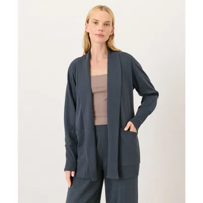 Pact Organic Cotton Airplane Wrap Cardigan In Blue