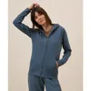 Pact Organic Cotton Brushed Fleece Zip Hoodie In Blue