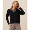 Pact Organic Cotton Classic Fine Knit Relaxed Sweater In Black