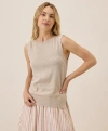Pact Organic Cotton Classic Fine Knit Shell In Sandshell Heather