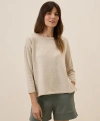 Pact Organic Cotton Classic Fine Knit Wide Neck Sweater In Sandshell Heather