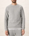 Pact Organic Cotton Cloud Brushed Fleece Crew Sweatshirt In Heather Grey