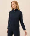 Pact Organic Cotton Cloudknit Quarter Zip In Blue