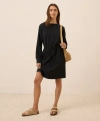Pact Organic Cotton Cloudknit Sweatshirt Dress In Black