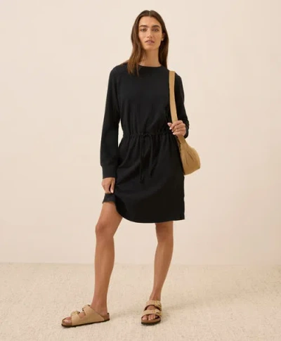 Pact Organic Cotton Cloudknit Sweatshirt Dress In Black