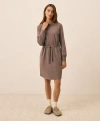Pact Organic Cotton Cloudknit Sweatshirt Dress In Brown