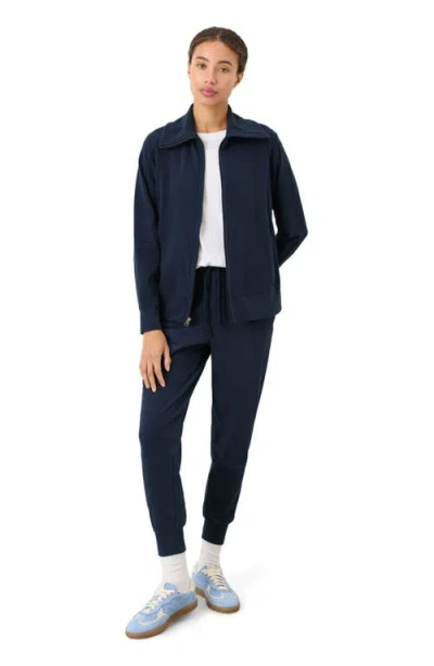 Pact Organic Cotton Cloudknit Zip Jacket In Black