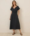 Pact Organic Cotton Coastal Double Gauze Boho Midi Dress In Black