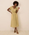 Pact Organic Cotton Coastal Double Gauze Boho Midi Dress In Yellow