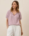 Pact Organic Cotton Coastal Double Gauze Boho Popover In Purple
