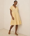 Pact Organic Cotton Coastal Double Gauze Breezy Dress In Yellow