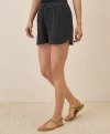 Pact Organic Cotton Coastal Double Gauze Curved Hem Short In Black