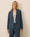 Pact Organic Cotton Coastal Double Gauze Lined Easy Jacket In Blue