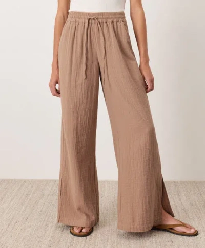 Pact Organic Cotton Coastal Double Gauze Pants In Brown