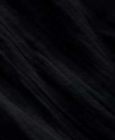 Pact Organic Cotton Coastal Double Gauze Short Sleeve Popover In Black