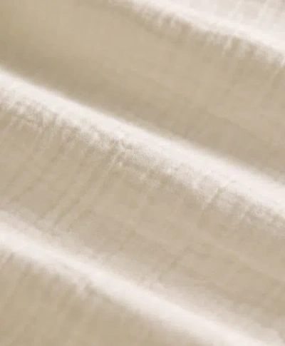Pact Organic Cotton Coastal Double Gauze Short Sleeve Popover In Neutral
